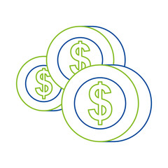 money coins dollar cash payment concept vector illustration