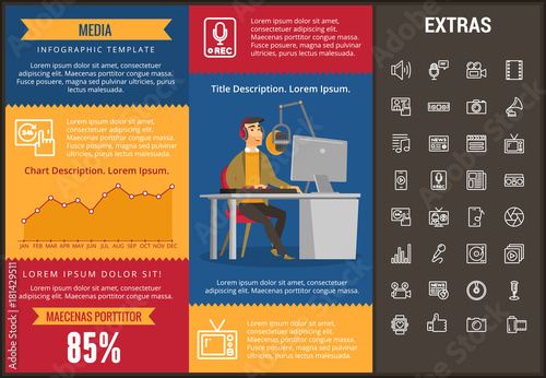 media infographic template elements