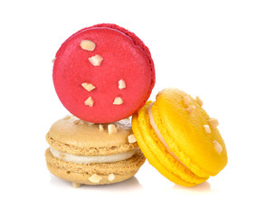 macarons or macaroons isolated on a white background