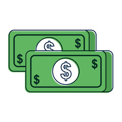 money banknote dollar cash currency icon vector illustration