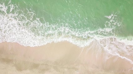 Top view aerial image from drone of an stunning beautiful sea landscape beach with turquoise water with copy space for your advertising text - Powered by Adobe