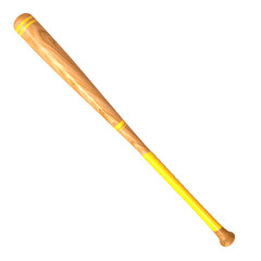 3d render of baseball bat isolated on white background