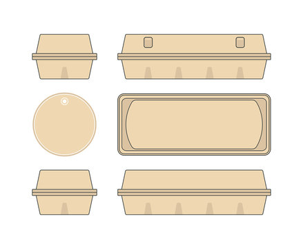 Stock Vector Template Box For Chicken Eggs