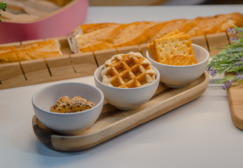 Snacks and appetizers on the table