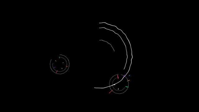 Seamless animation of fancy abstract doodle shape and lines element motion graphic. Colorful abstract simple geometric shape used for background pattern and texture or stylish advertising title in 4k 