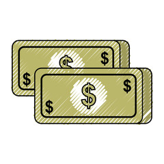 money banknote dollar cash currency icon vector illustration