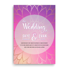 Vector luxury wedding invitation with mandala