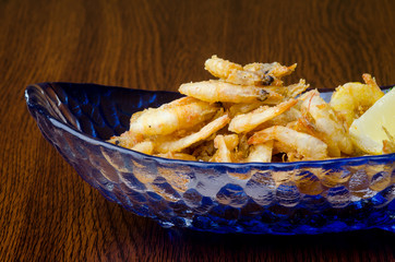 fried shrimp on the background