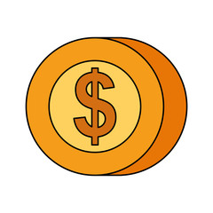 coin dollar money cash payment mobile button vector illustration