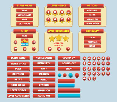 Game Simple Flat GUI Pack