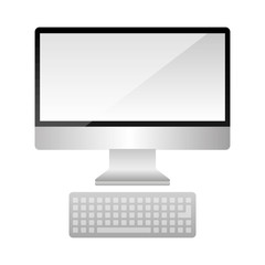 Fototapeta premium monitor computer keyboard technology device screen vector illustration