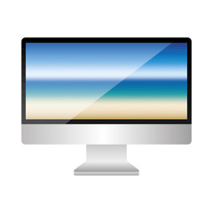 monitor computer technology device screen blank vector illustration