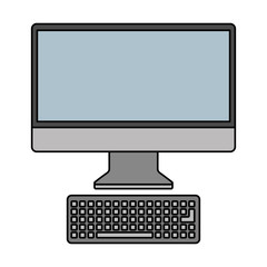 monitor computer keyboard technology device screen vector illustration