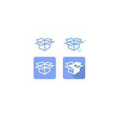 box blue icon. on white background. vector illustration. logo. web. Symbols