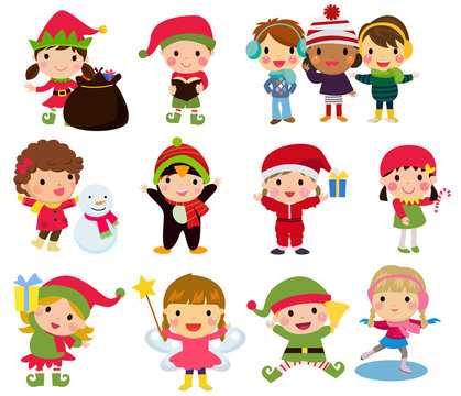 Group of Christmas children collection