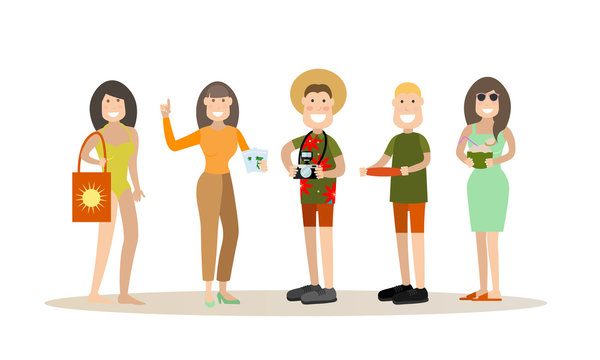 Summer people vector illustration in flat style