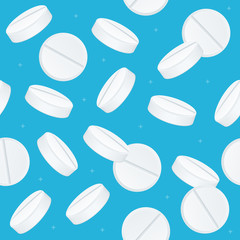 Realistic Detailed 3d Medical Tabletes Background Pattern. Vector