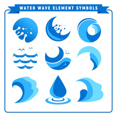 Fototapeta premium Water Wave Element Symbols