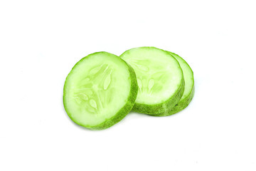 Naklejka na ściany i meble Fresh cucumber on white background