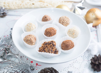 Homemade chocolate truffles