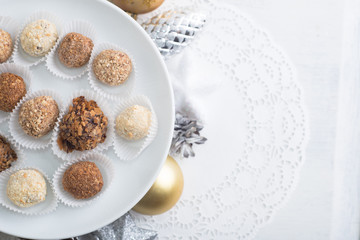 Homemade chocolate truffles