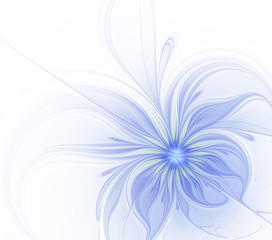 Fototapeta na wymiar Abstract blue flower for design on a white background