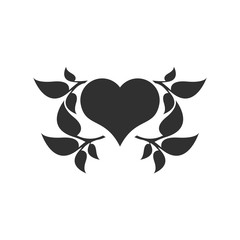 Abstract heart and leaf logo template.