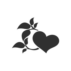 Abstract heart and leaf logo template.