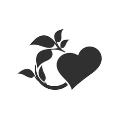 Abstract heart and leaf logo template.