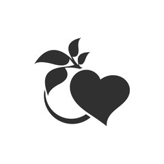 Abstract heart and leaf logo template.