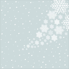 Naklejka na ściany i meble Template for postcard snowflakes on a blue background