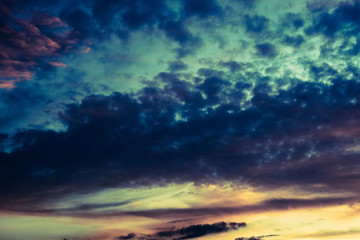 Obraz premium Red Sunset Clouds Retro