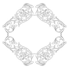 Classical baroque ornament vector 