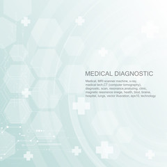 Human body health care, with medical icons, organs, charts, diagrams and copy space.