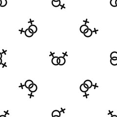 Lesbian love sign pattern seamless black