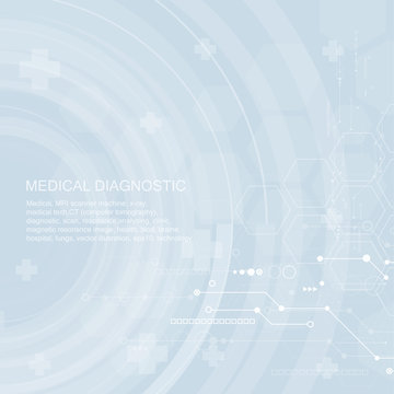 Human body health care, with medical icons, organs, charts, diagrams and copy space.