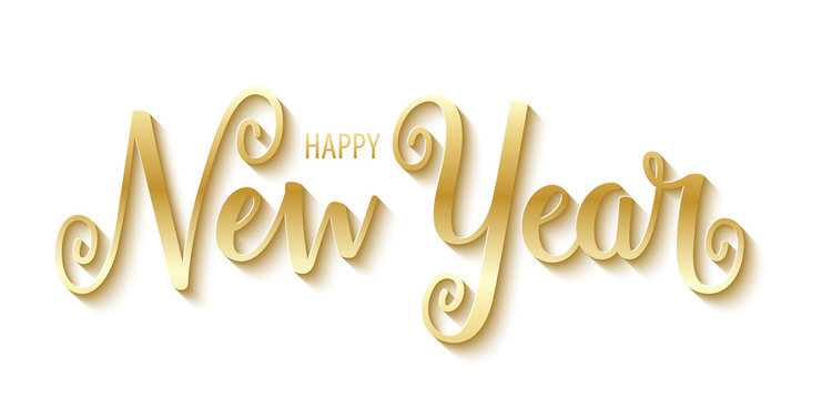HAPPY NEW YEAR hand lettering banner