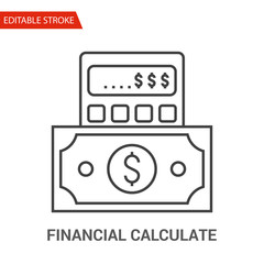 Financial Calculate Icon. Thin Line Vector Illustration