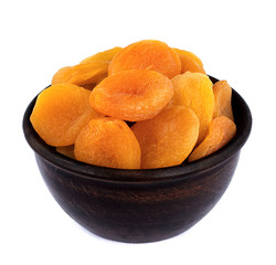 dried apricots isolated on white background