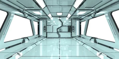 Schilderijen op glas Spaceship bright interior 3D rendering © sdecoret