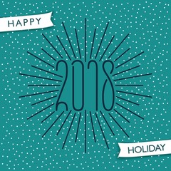Happy Holiday 2018. Greetings banner. Vector design elements