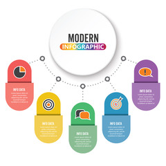 Abstract infographics number options template. Vector illustration. Can be used for workflow layout, diagram, business step options, banner, web design.