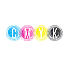 CMYK print abstract circles. Vector illustration.