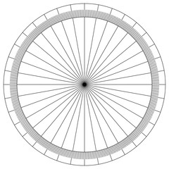blank protractor - Actual Size Graduation isolated on background vector ilustration
