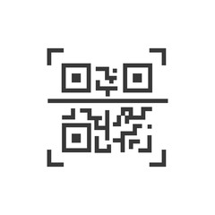QR code - line design single isolated icon