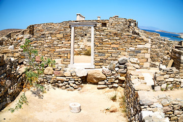 famous   in delos greece the historycal acropolis and old ruin site