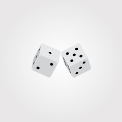 Vector illustration of two white dice