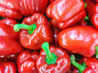 Closeup surface pile of green bell pepper or sweet pepper textured background