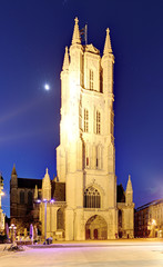 Obraz premium Belfort tower in historical part city of Ghent, Belgium