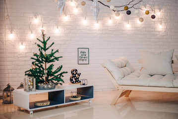 Studio with Christmas decor in Scavdin style